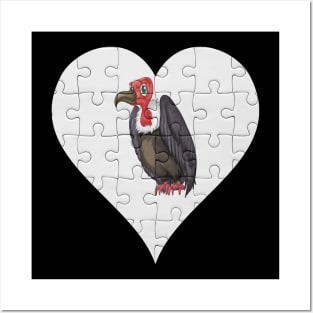 Jigsaw  Vulture Heart Design - Birds Vulture Posters and Art